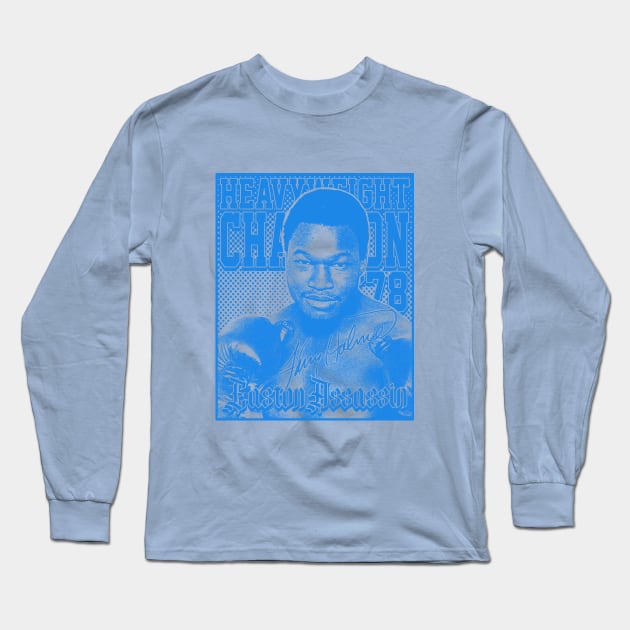 Larry Holmes Blue Long Sleeve T-Shirt by Bingung Mikir Nama Design